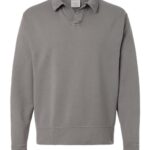 Unisex Garment-Dyed Polo Collar Sweatshirt