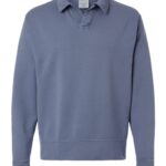Unisex Garment-Dyed Polo Collar Sweatshirt