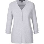 Women's Perfect Fit™ Y-Placket Convertible Sleeve Knit Top