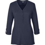 Women's Perfect Fit™ Y-Placket Convertible Sleeve Knit Top