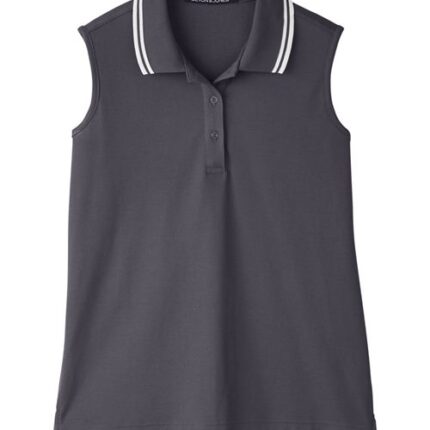 Women's CrownLux Performance® Plaited Tipped Sleeveless Polo