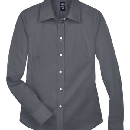 Women's Crown Collection® Solid Stretch Twill Woven Dress Shirt