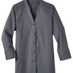 Women's Crown Collection® Stretch Pinpoint Chambra Three-Quarter Sleeve Shirt