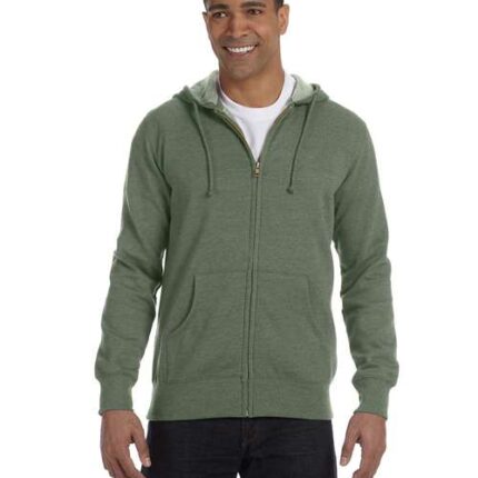 Unisex Heathered Full-Zip Hooded Sweatshirt