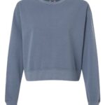 Women's Garment-Dyed Mid-Length Crewneck Sweatshirt