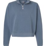 Women's Garment-Dyed Mid-Length Quarter-Zip Sweatshirt