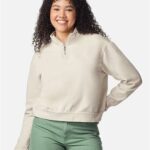 Women's Garment-Dyed Mid-Length Quarter-Zip Sweatshirt