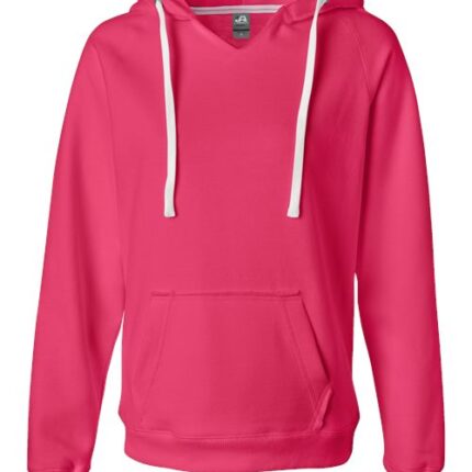 Women's Sueded V-Neck Hooded Sweatshirt