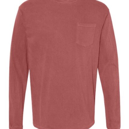 Unisex Garment-Dyed Heavyweight Long Sleeve Pocket T-Shirt