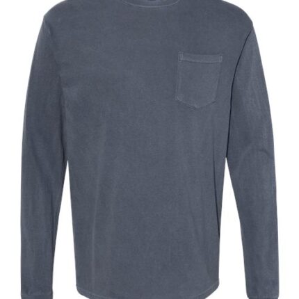 Unisex Garment-Dyed Heavyweight Long Sleeve Pocket T-Shirt