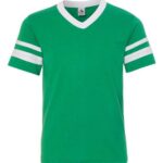 Youth V-Neck Jersey with Striped Sleeves