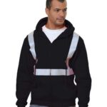 Men's USA-Made Hi-Visibility Full-Zip Hooded Sweatshirt