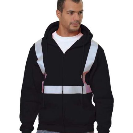 Men's USA-Made Hi-Visibility Full-Zip Hooded Sweatshirt