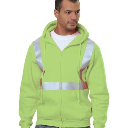 Men's USA-Made Hi-Visibility Full-Zip Hooded Sweatshirt