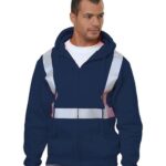 Men's USA-Made Hi-Visibility Full-Zip Hooded Sweatshirt