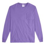 Unisex Garment-Dyed Long Sleeve T-Shirt With a Pocket