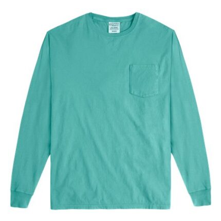 Unisex Garment-Dyed Long Sleeve T-Shirt With a Pocket
