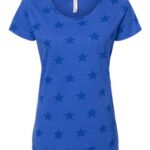 Women's Star Print Scoop Neck Tee