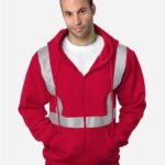 USA-Made Hi-Visibility Full-Zip Hooded Sweatshirt - Segmented Tape