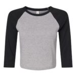 Women's Micro Rib Three-Quarter Raglan Sleeve Baby Tee