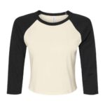 Women's Micro Rib Three-Quarter Raglan Sleeve Baby Tee