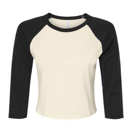 Women's Micro Rib Three-Quarter Raglan Sleeve Baby Tee