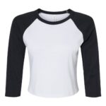 Women's Micro Rib Three-Quarter Raglan Sleeve Baby Tee