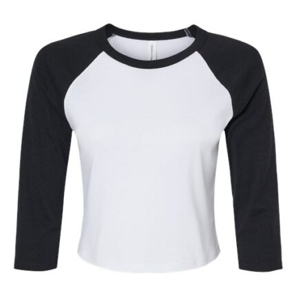 Women's Micro Rib Three-Quarter Raglan Sleeve Baby Tee