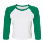 Women's Micro Rib Three-Quarter Raglan Sleeve Baby Tee