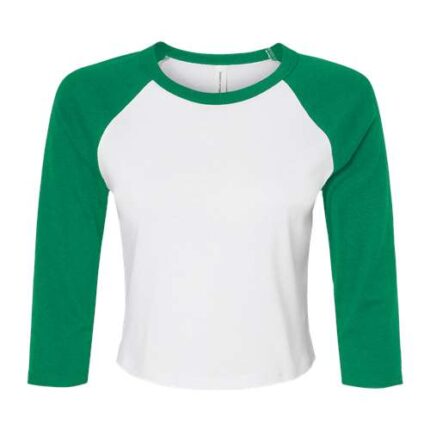 Women's Micro Rib Three-Quarter Raglan Sleeve Baby Tee