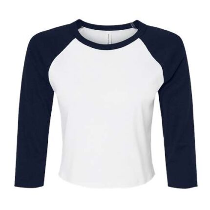 Women's Micro Rib Three-Quarter Raglan Sleeve Baby Tee