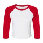 Women's Micro Rib Three-Quarter Raglan Sleeve Baby Tee
