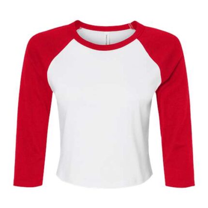 Women's Micro Rib Three-Quarter Raglan Sleeve Baby Tee