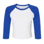 Women's Micro Rib Three-Quarter Raglan Sleeve Baby Tee