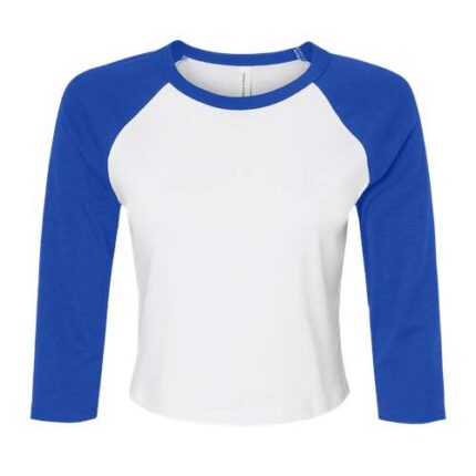 Women's Micro Rib Three-Quarter Raglan Sleeve Baby Tee