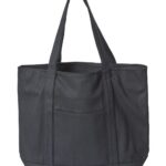 XL Zippered Cotton Canvas Resort Tote