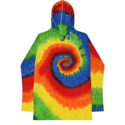Unisex Tie-Dyed Hooded Long Sleeve T-Shirt