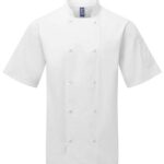 Unisex Ten Studded Front Short Sleeve Chef Coat