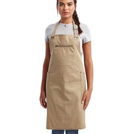 Barley Contrast Stitch Recycled Bib Apron