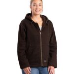 Women's Sherpa-Lined Twill Hooded Jacket