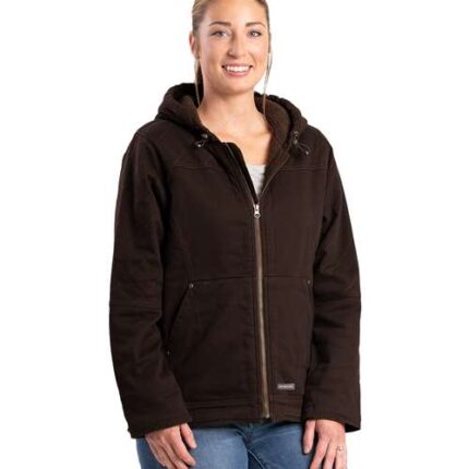 Women's Sherpa-Lined Twill Hooded Jacket