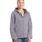 Women's Sherpa-Lined Twill Hooded Jacket