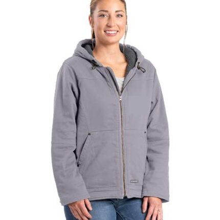 Women's Sherpa-Lined Twill Hooded Jacket