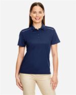 Women's Radiant Performance Piqué Polo with Reflective Piping - Image 2