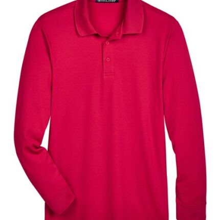 Men's CrownLux Performance® Plaited Long Sleeve Polo