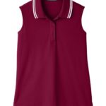 Women's CrownLux Performance® Plaited Tipped Sleeveless Polo