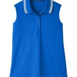Women's CrownLux Performance® Plaited Tipped Sleeveless Polo