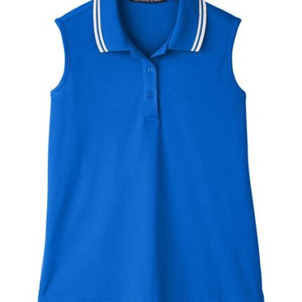 Women's CrownLux Performance® Plaited Tipped Sleeveless Polo