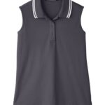 Women's CrownLux Performance® Plaited Tipped Sleeveless Polo