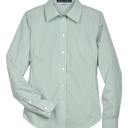 Women's Crown Collection® Banker Stripe Woven Dress Shirt